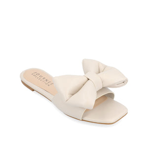 FAYRE PUFFED SLIDE SANDALS IN WIDE - Sand PU