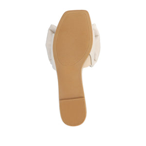 FAYRE PUFFED SLIDE SANDAL IN VEGAN LEATHER - Sand PU