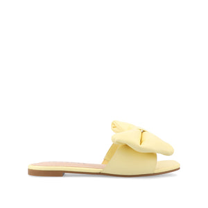 FAYRE PUFFED SLIDE SANDAL IN VEGAN LEATHER - Yellow PU