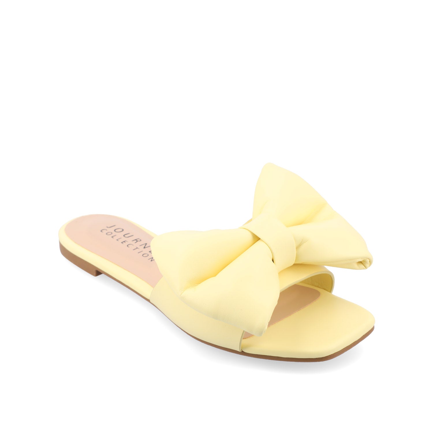 FAYRE PUFFED SLIDE SANDALS IN WIDE - Yellow PU