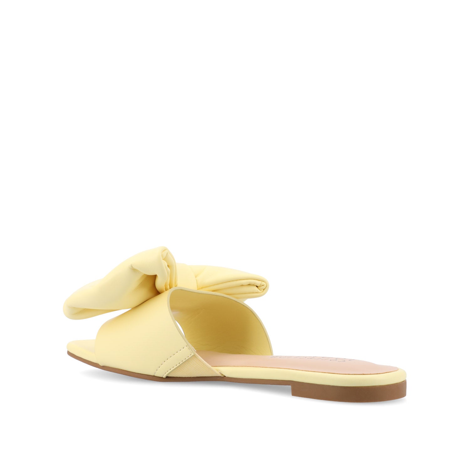 FAYRE PUFFED SLIDE SANDAL IN VEGAN LEATHER - Yellow PU