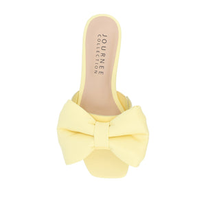 FAYRE PUFFED SLIDE SANDALS IN WIDE - Yellow PU