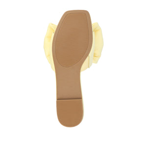 FAYRE PUFFED SLIDE SANDAL IN VEGAN LEATHER - Yellow PU
