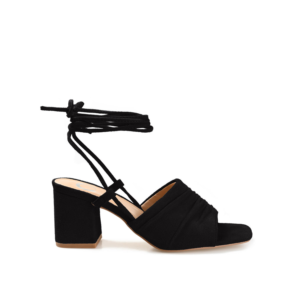 FELISITY WRAP STRAP HEELS IN FAUX SUEDE