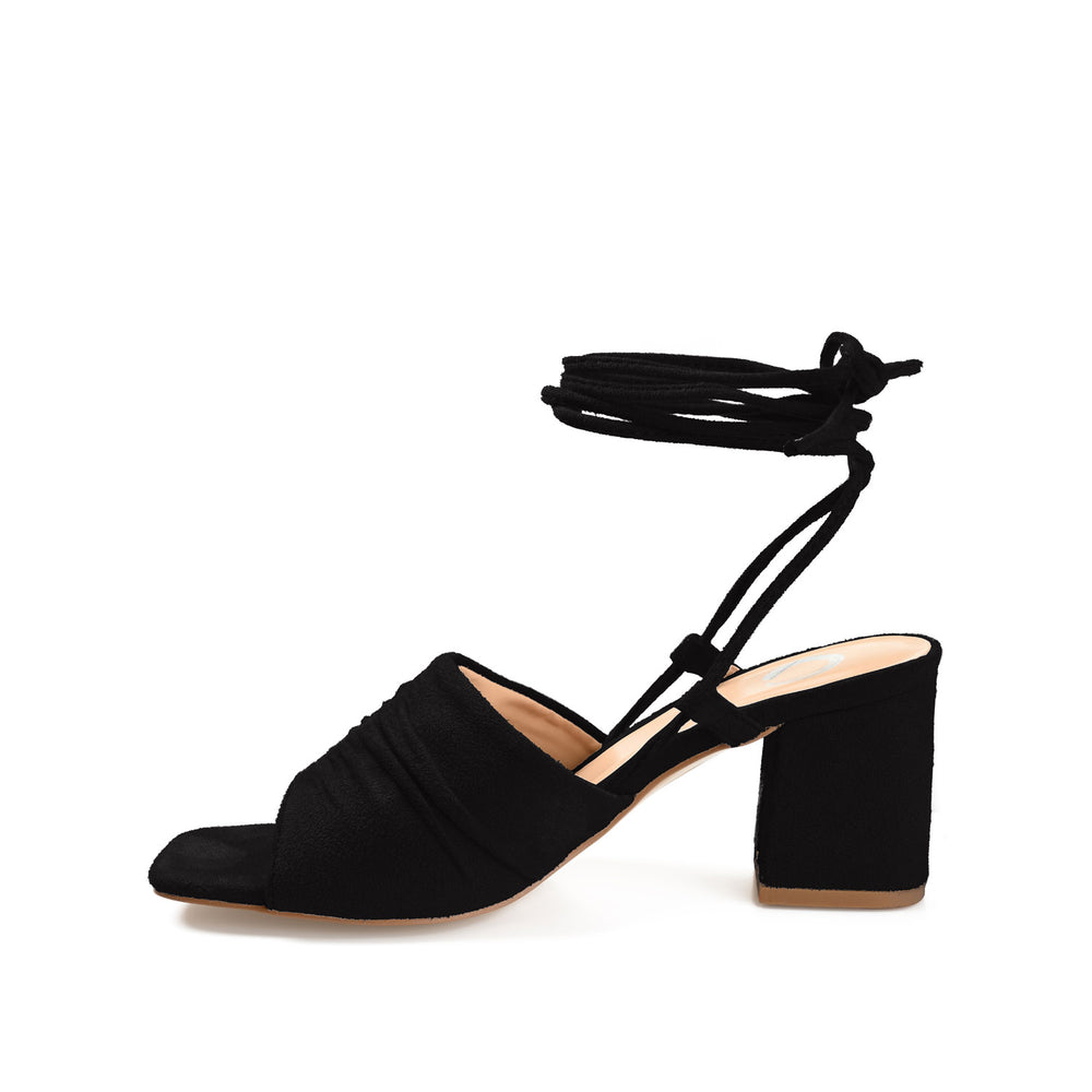 FELISITY WRAP STRAP HEELS IN FAUX SUEDE