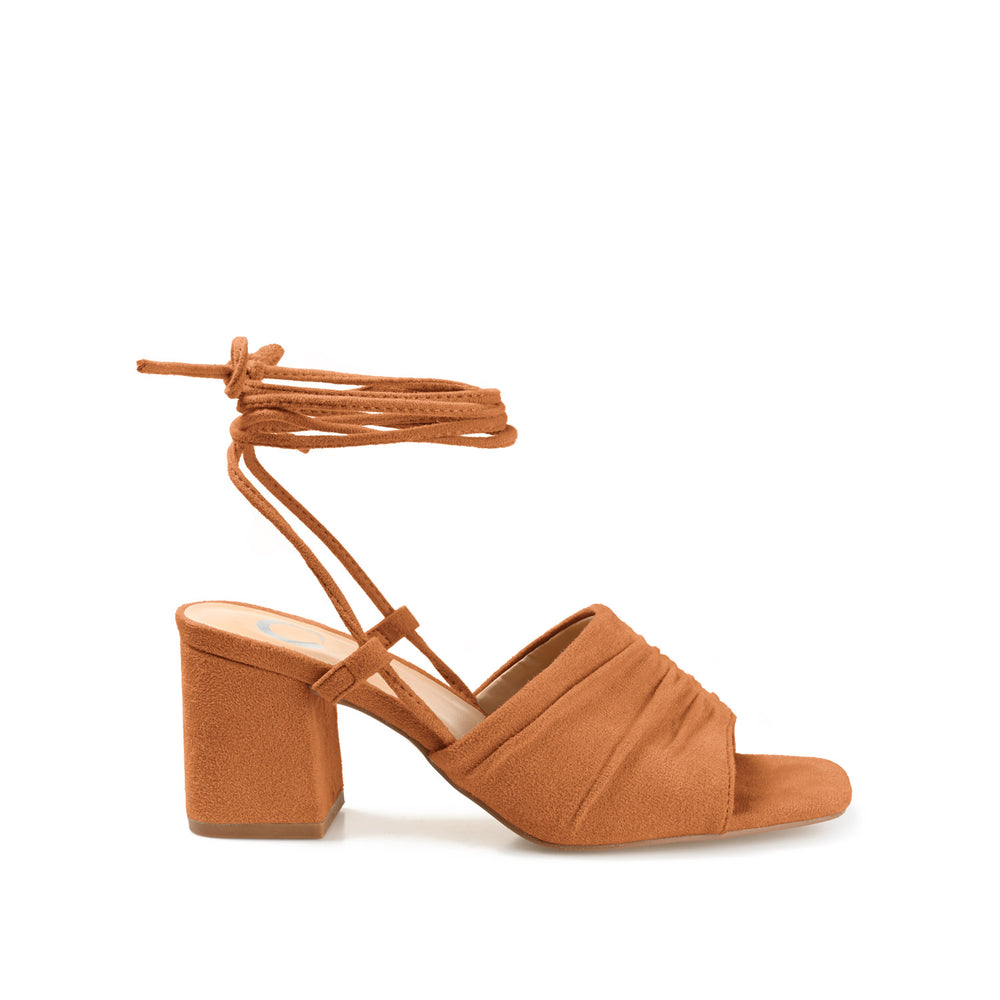 FELISITY WRAP STRAP HEELS IN FAUX SUEDE