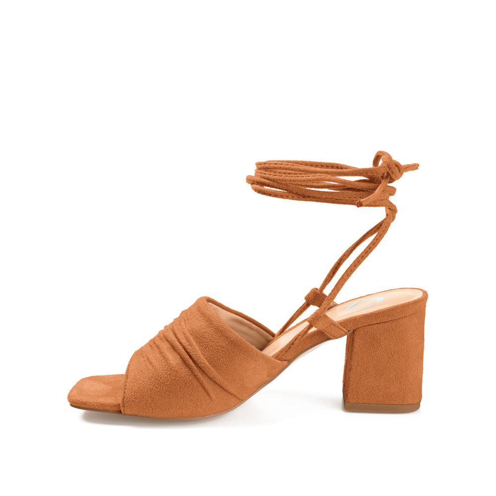 FELISITY WRAP STRAP HEELS IN FAUX SUEDE