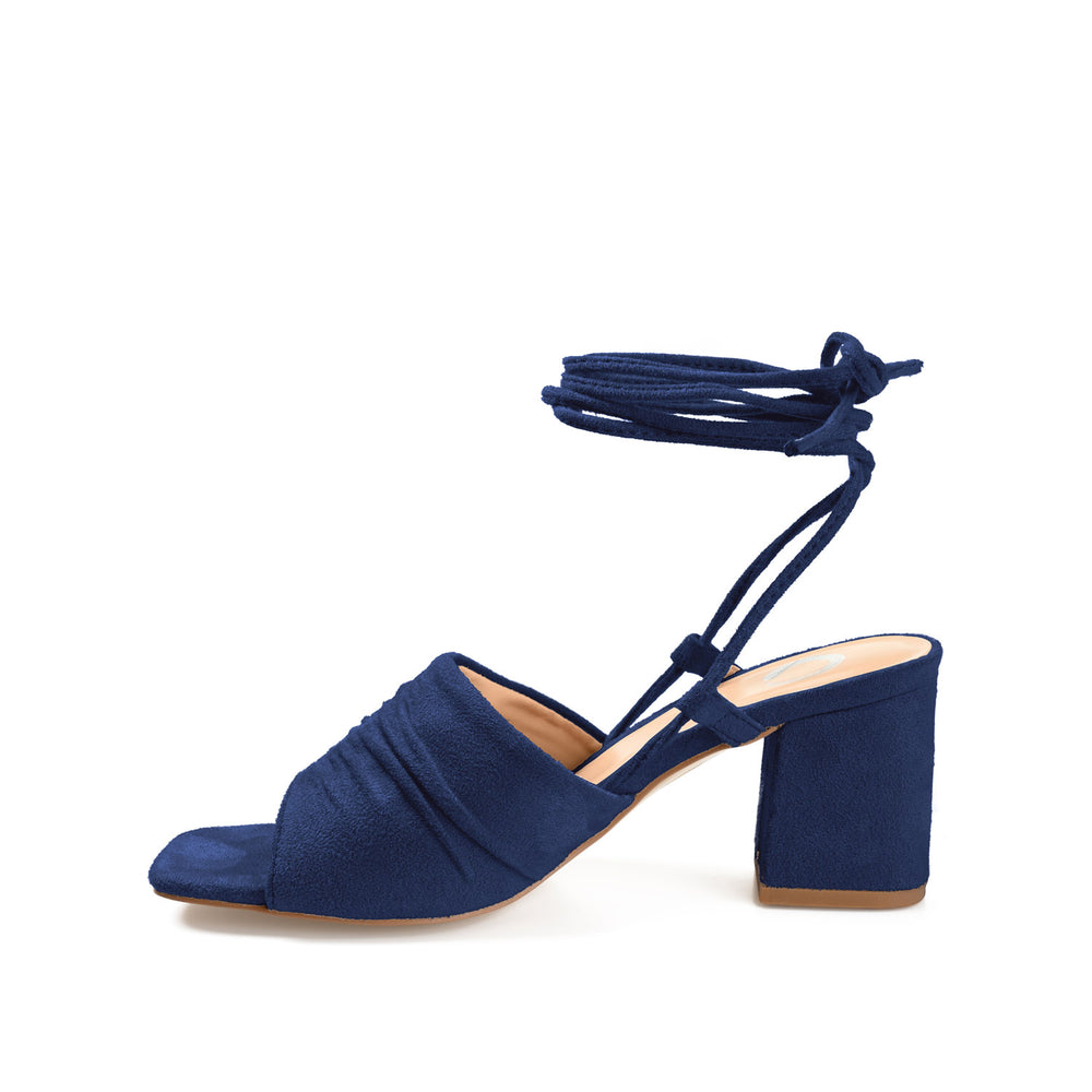 FELISITY WRAP STRAP HEELS IN FAUX SUEDE