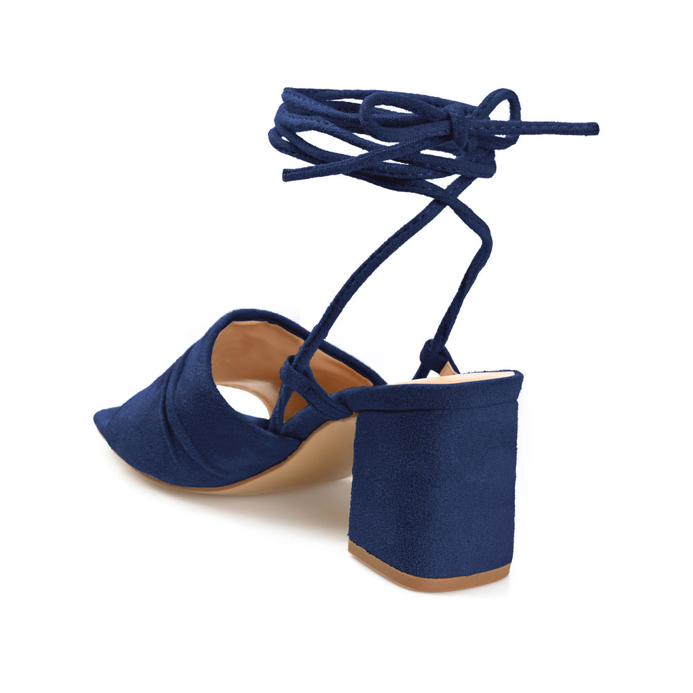 FELISITY WRAP STRAP HEELS IN FAUX SUEDE