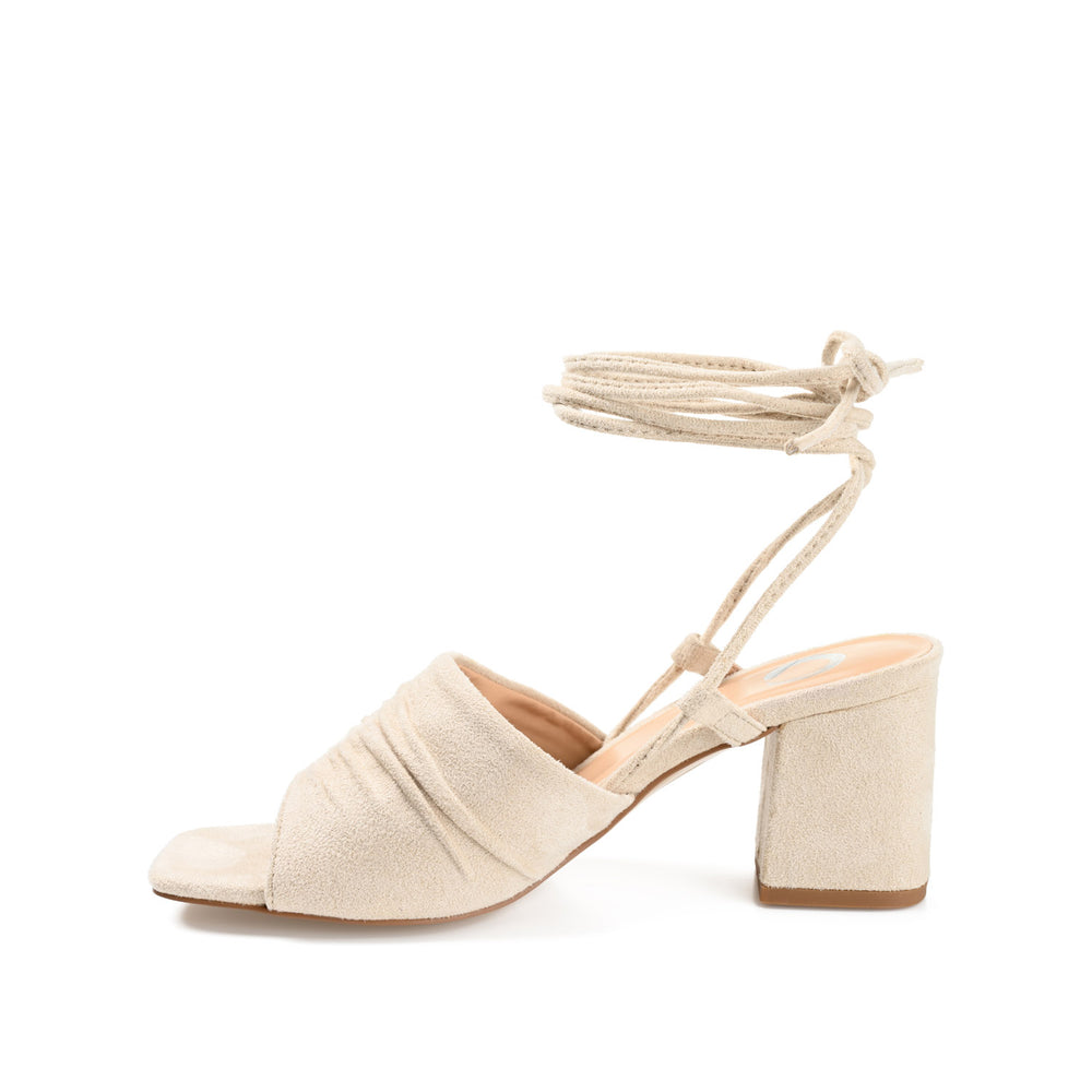 FELISITY WRAP STRAP HEELS IN FAUX SUEDE