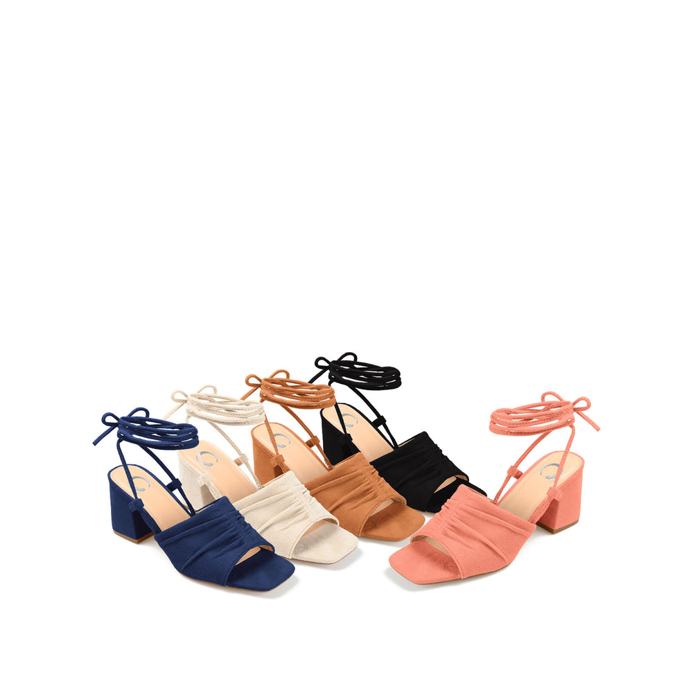 FELISITY WRAP STRAP HEELS IN FAUX SUEDE