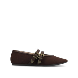 FLORENE MARY JANE WESTERN FLATS - Chocolate