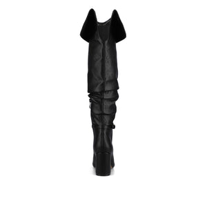 FLORETTA OVER THE KNEE BOOTS-Black