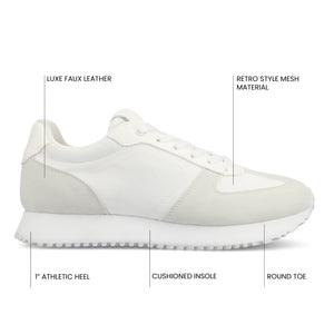 FLOW CASUAL LACE UP SNEAKERS - White