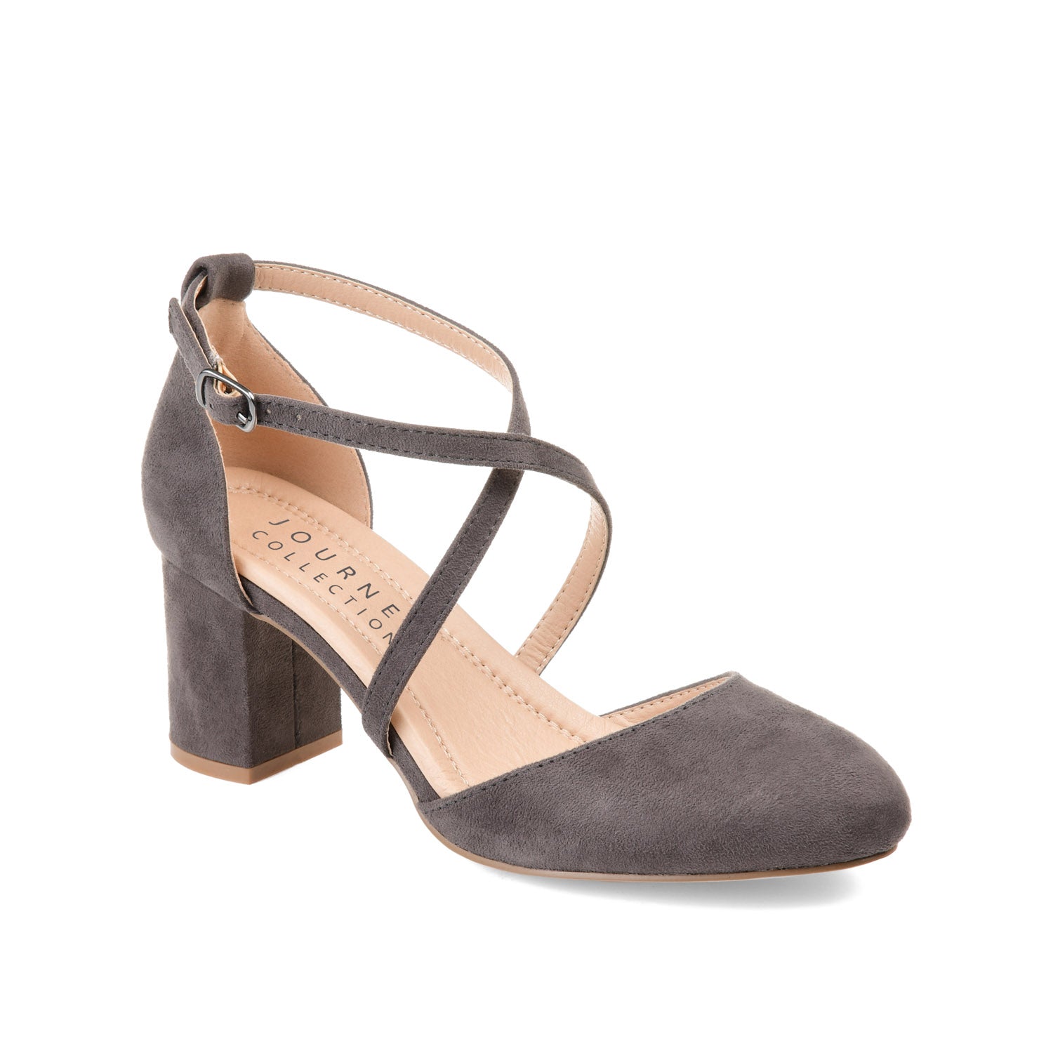 FOSTER D'ORSAY PUMP HEELS IN FAUX SUEDE - Grey