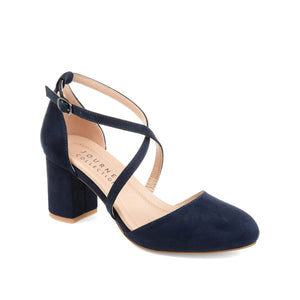 FOSTER BLOCK HEEL D'ORSAYS IN WIDE - Navy Nubuck