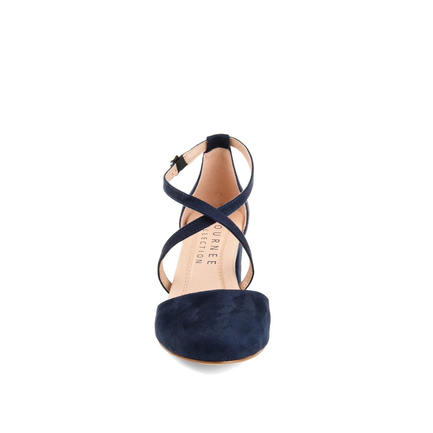 FOSTER BLOCK HEEL D'ORSAYS IN WIDE - Navy Nubuck