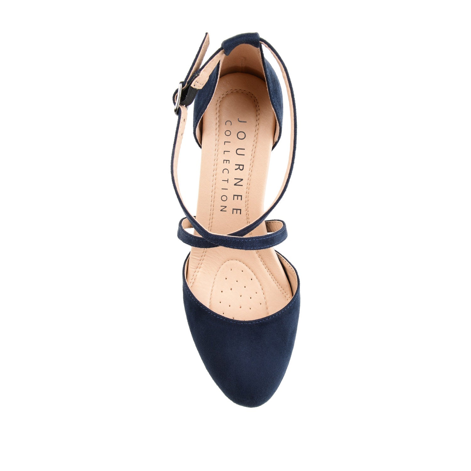 FOSTER BLOCK HEEL D'ORSAYS IN WIDE - Navy Nubuck