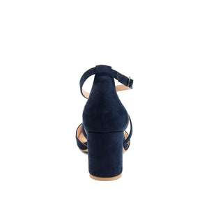 FOSTER BLOCK HEEL D'ORSAYS IN WIDE - Navy Nubuck
