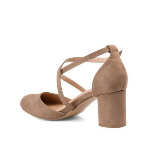 FOSTER D'ORSAY PUMP HEELS IN FAUX SUEDE - Taupe