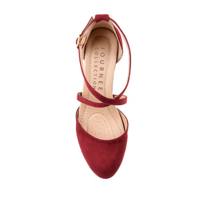 FOSTER D'ORSAY PUMP HEELS IN FAUX SUEDE - Wine