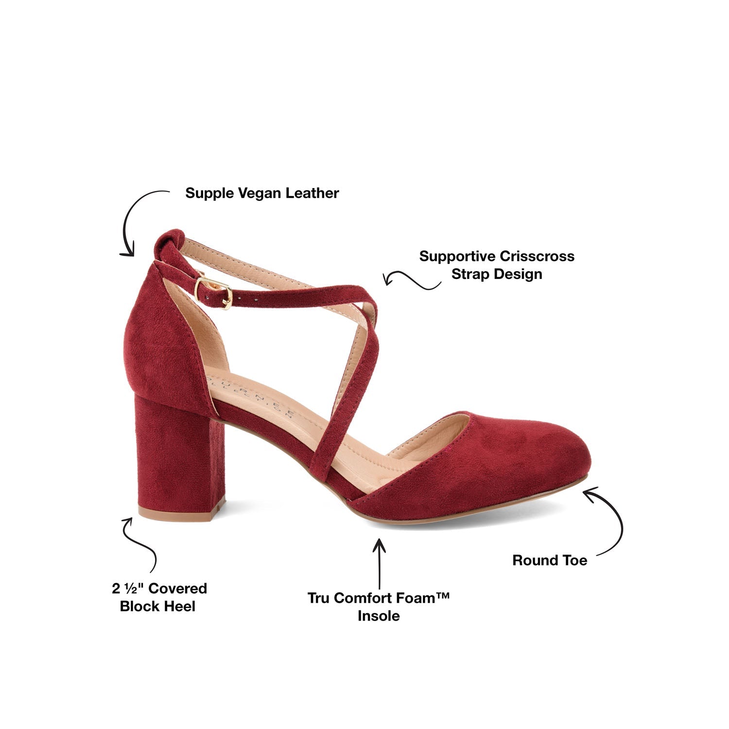 FOSTER D'ORSAY PUMP HEELS IN FAUX SUEDE - Wine