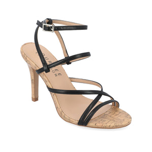 FYLISSA HEELED SANDALS IN VEGAN LEATHER - Black