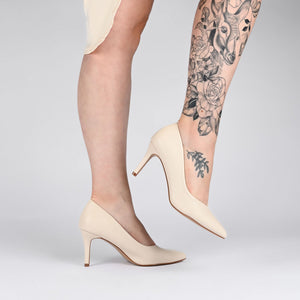 GABRIELLA STILETTO PUMP HEELS IN WARM SHADES - Cream