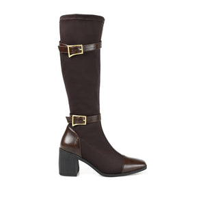 GAIBREE STRETCHY BOOTS IN WIDE CALF - Chocolate