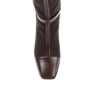 GAIBREE STRETCHY BOOTS IN X-WIDE CALF - Chocolate
