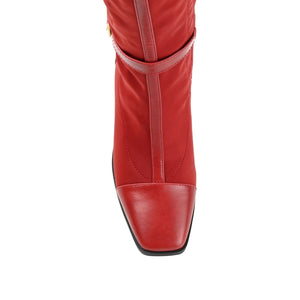 GAIBREE STRETCHY BOOTS IN X-WIDE CALF - Red