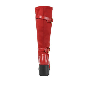 GAIBREE KNEE-HIGH BOOTS IN STRETCHY FABRIC - Red