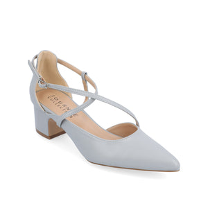 GALVINN LOW BLOCK HEELS IN VEGAN LEATHER - Blue PU