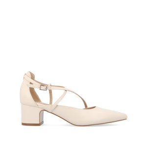 GALVINN LOW BLOCK HEELS IN WIDE - Bone PU