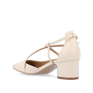 GALVINN LOW BLOCK HEELS IN VEGAN LEATHER - Bone PU