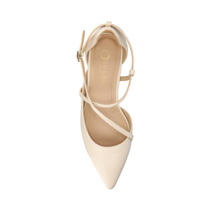 GALVINN LOW BLOCK HEELS IN VEGAN LEATHER - Bone PU