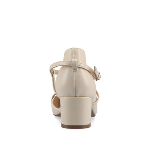 GALVINN LOW BLOCK HEELS IN WIDE - Bone PU