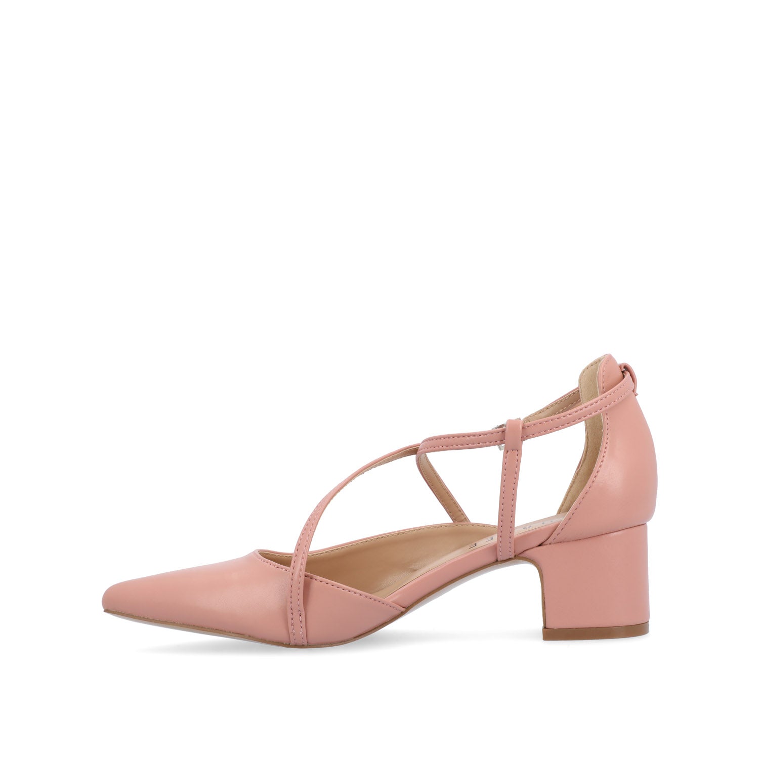 GALVINN LOW BLOCK HEELS IN VEGAN LEATHER - Blush PU