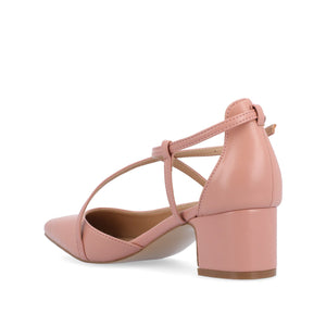 GALVINN LOW BLOCK HEELS IN VEGAN LEATHER - Blush PU