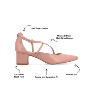 GALVINN LOW BLOCK HEELS IN VEGAN LEATHER - Blush PU