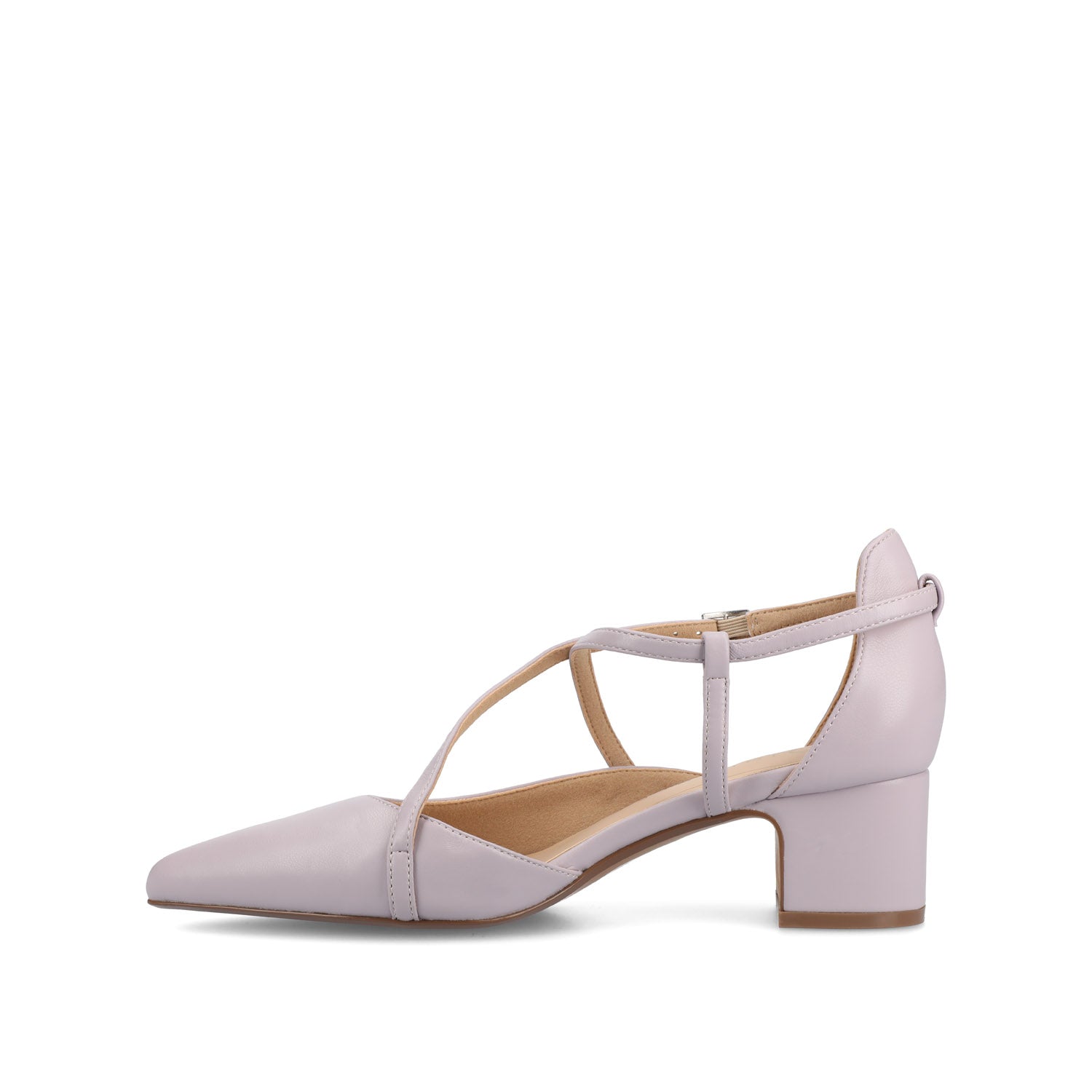 GALVINN LOW BLOCK HEELS IN VEGAN LEATHER - Lilac PU