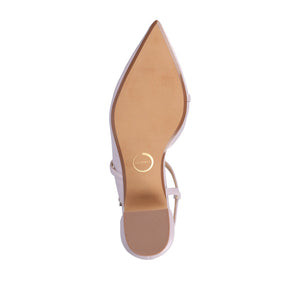 GALVINN LOW BLOCK HEELS IN VEGAN LEATHER - Lilac PU