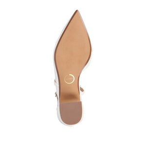 GALVINN LOW BLOCK HEELS IN VEGAN LEATHER - White PU