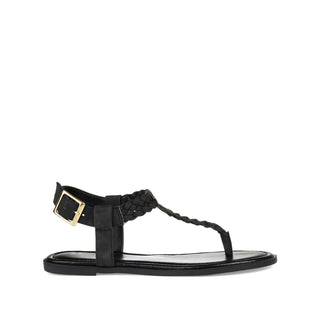 GENEVIVE T-STRAP SANDALS IN FAUX LEATHER