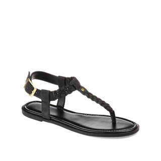 GENEVIVE T-STRAP SANDALS IN FAUX LEATHER