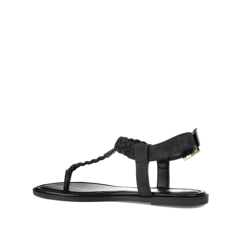 GENEVIVE T-STRAP SANDALS IN FAUX LEATHER