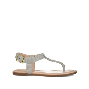 GENEVIVE T-STRAP SANDALS IN VEGAN LEATHER - Grey