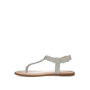 GENEVIVE T-STRAP SANDALS IN VEGAN LEATHER - Grey