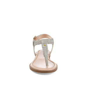 GENEVIVE T-STRAP SANDALS IN VEGAN LEATHER - Grey