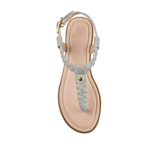 GENEVIVE T-STRAP SANDALS IN FAUX LEATHER